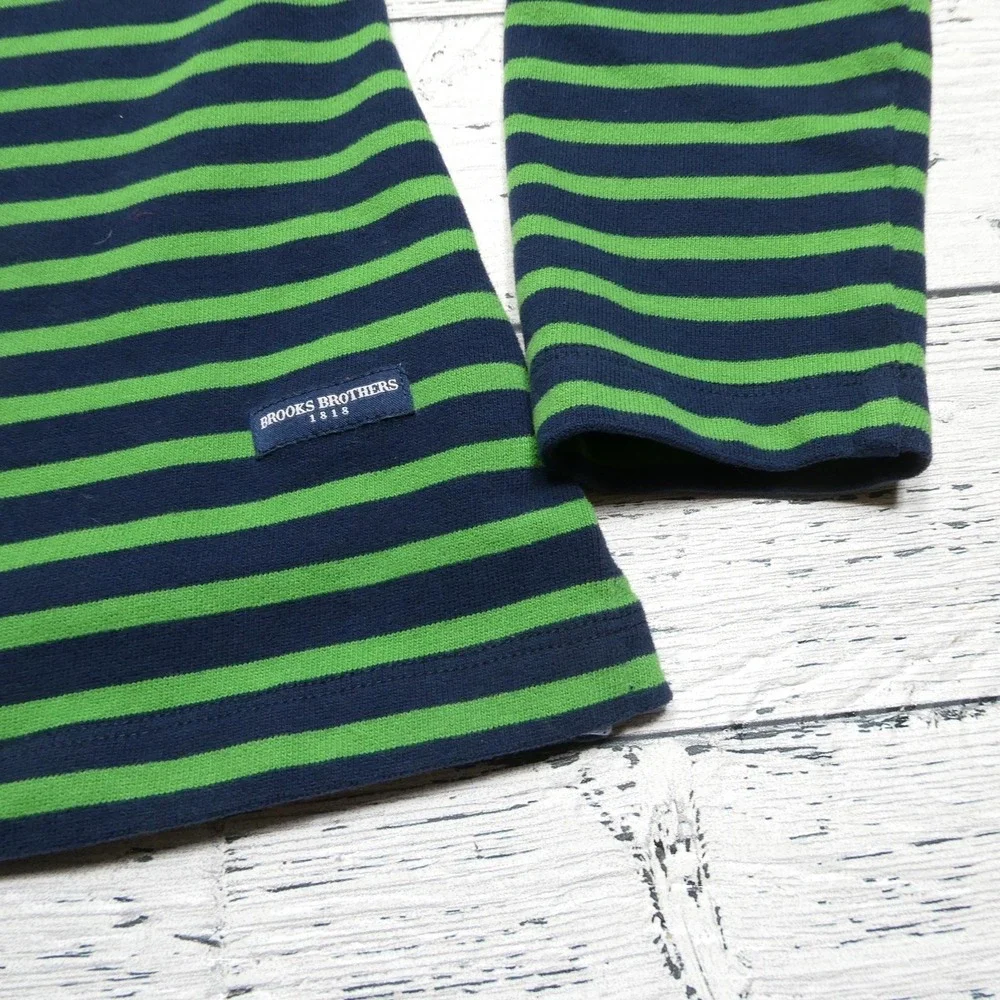 Brooks‎ Brothers Shirt Youth Medium Blue Striped Long Sleeve Button Shoulder